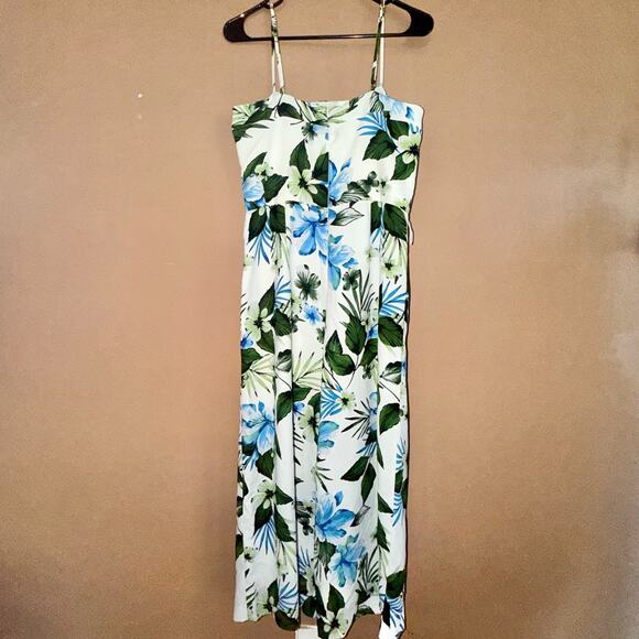 Banana Republic Women's Blue White Floral Romper Dress - Size 10 - Picture 3 of 12